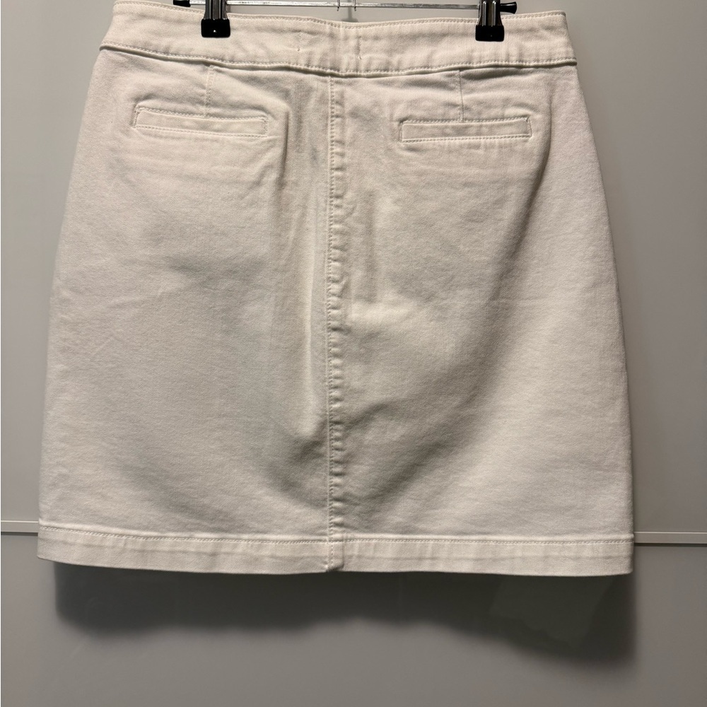 LOFT White Button-Front Mini Skirt - Picture 2 of 4